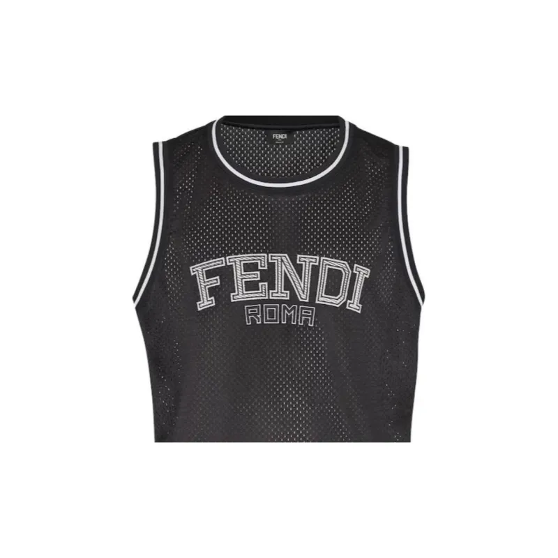 FENDI Logo embroidered Tank Top-3