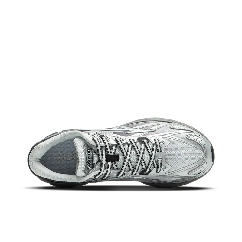 Mizuno Halo Mi Cushioning Anti Slip Wear Resistant Breathability Low Top Running Shoes Unisex White Gray-3