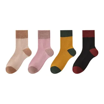 H YXIANG Mid Calf Socks Women's 4 Pack