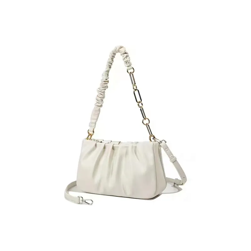 Vigno Synthetic Leather Shoulder Bag Regular Women's Ecru/Black-3