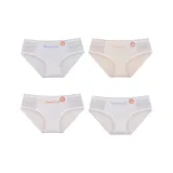 4-Pack-Yellow+Blue+White Base with Pink Waistband+White Base with Blue Waistband