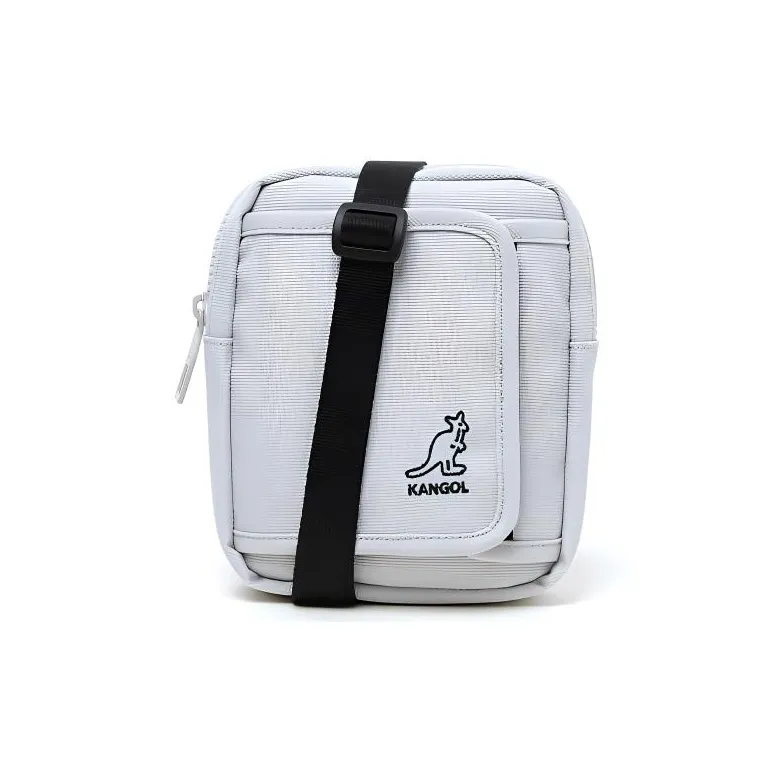 KANGOL Fabric Square Bag Shoulder Bag Crossbody Bag Regular Unisex Gray/Black-0