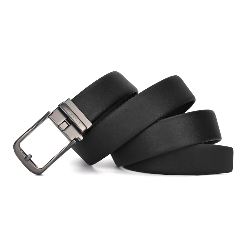 CHARRIOL Cow Leather Leather Belts Men's Black 3.5-2