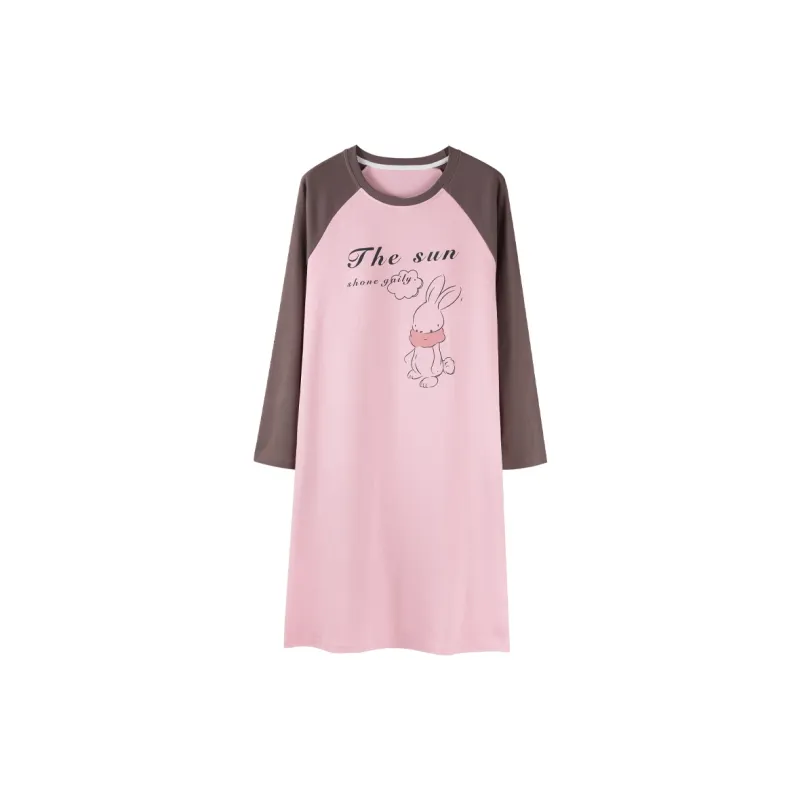 XIAFENYAN Nightgown Women's Pink-0