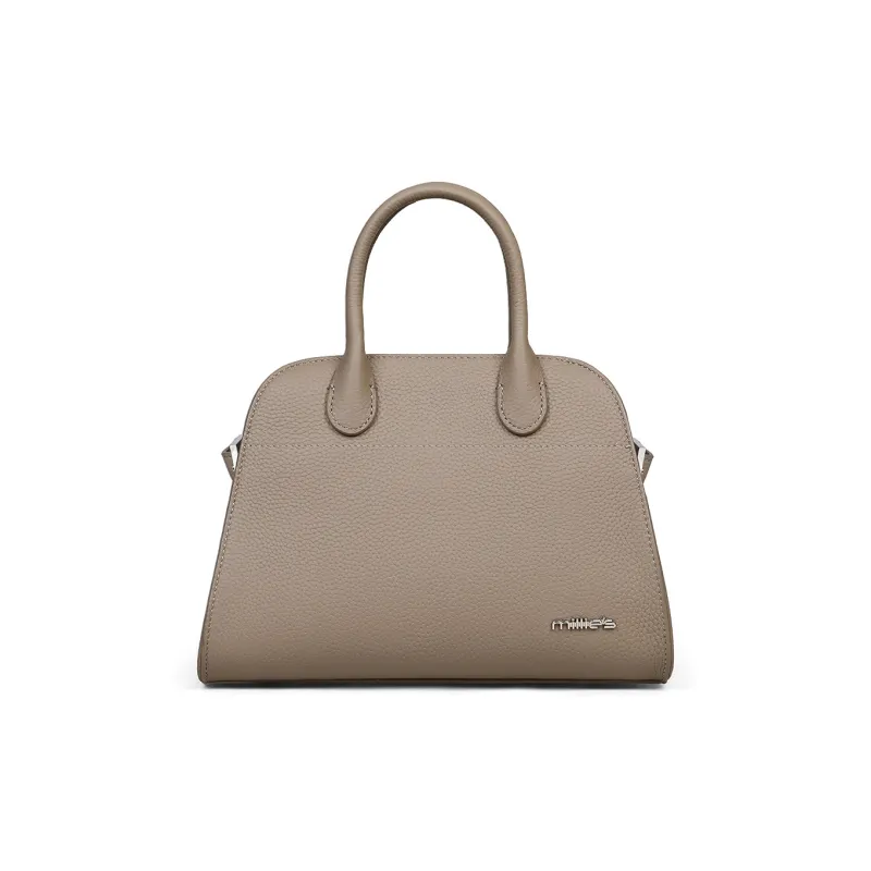 MILLIE'S Cow Leather Handbag, Shoulder Bag, Crossbody Bag, Tote Regular Women's Khaki/Black-2