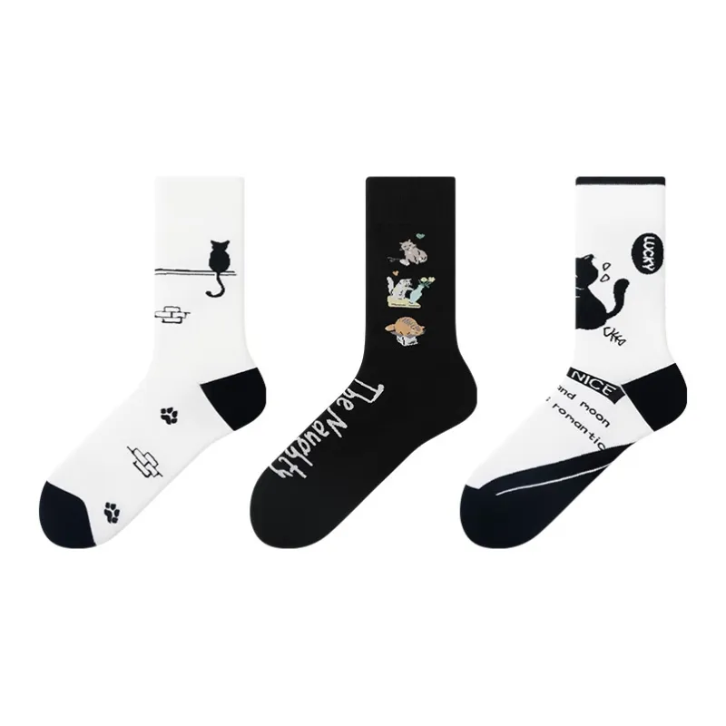MIIOW Mid Calf Socks Unisex 3 Pack-0