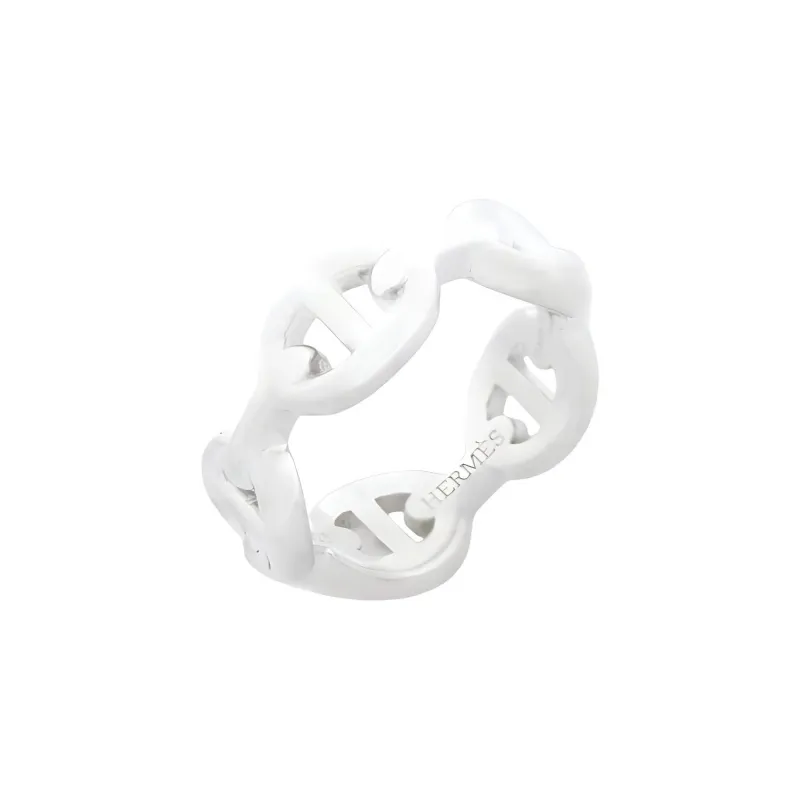HERMES 925 Sterling Silver Rings Women's White-2