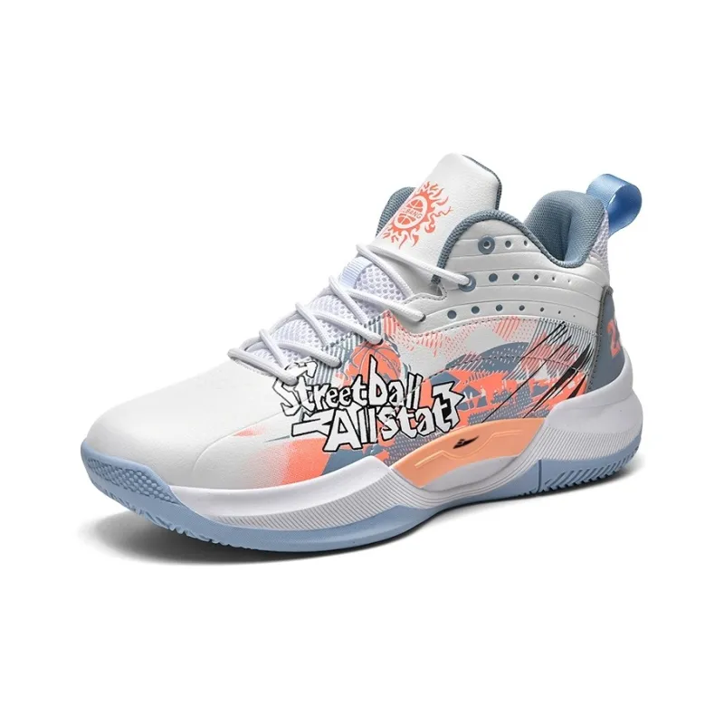 Kuding Slip Resistant Cushioning Abrasion Resistant High Top Children's Basketball Shoes Teenagers-9
