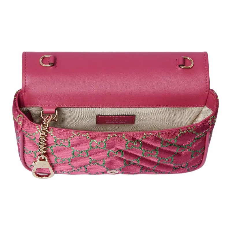 GUCCI GG Marmont Canvas Shoulder Bag Extra Mini Women's Pink-4