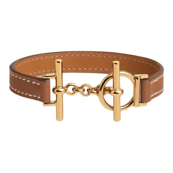 HERMES Metal Gold Plated Bracelets Women's Gold