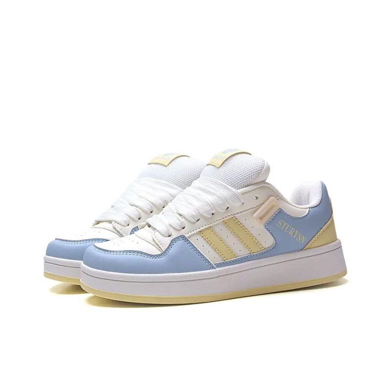 STUR YSN Low Top Skateboard Shoes Women's Egg Yellow Moon-1