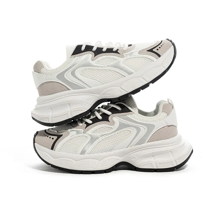 BABAYA KIDS Anti Slip And Wear Resistant Lightweight Low Top Chunky Sneakers Women's Gray-3