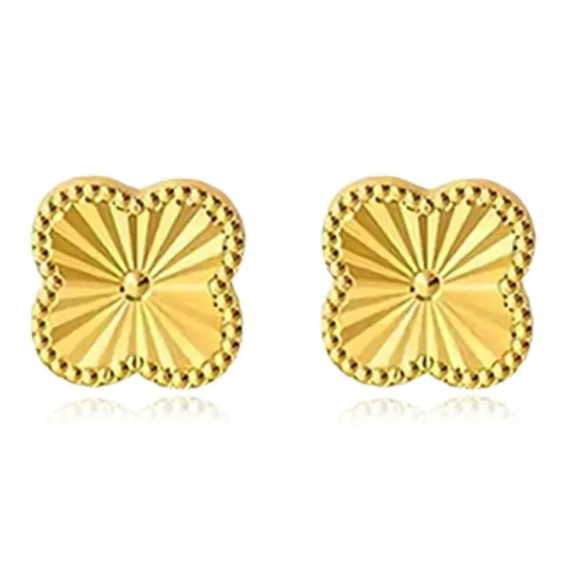 Bailijin 18K Gold Stud Earrings Unisex-5