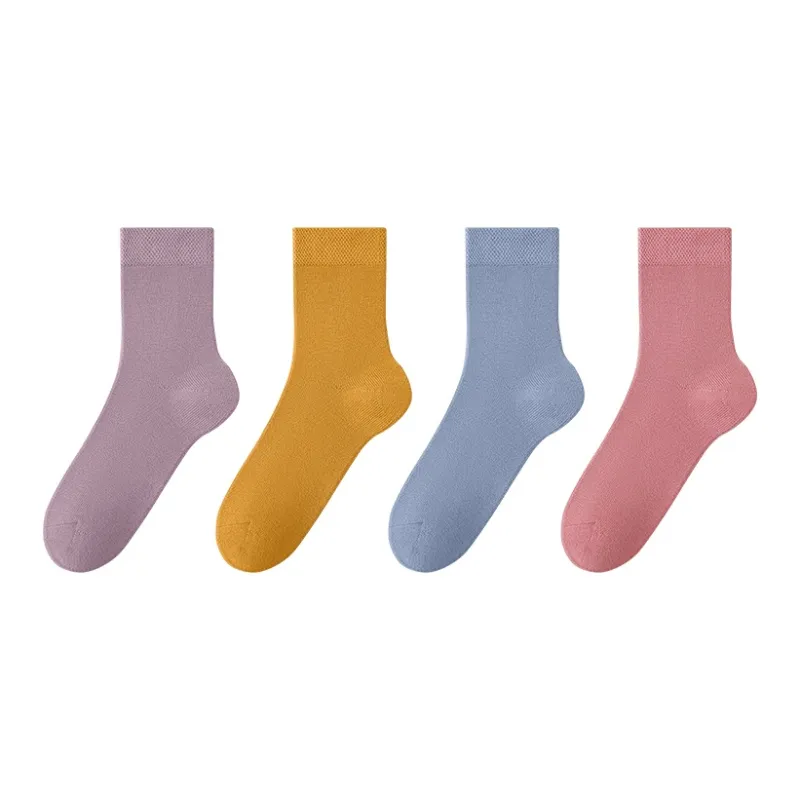 H YXIANG Mid Calf Socks Women's 4 Pack-0