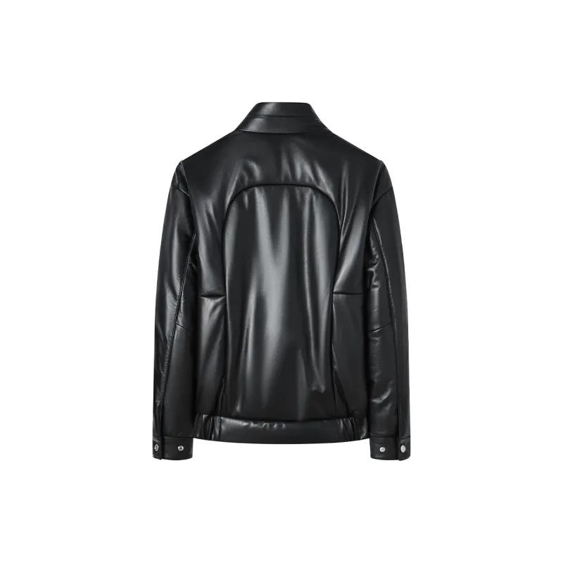 FORTEI Leather Jacket Men's Black-1
