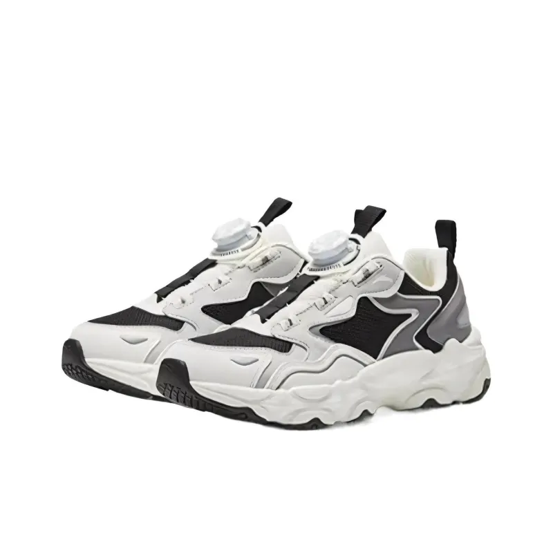 Antakids Anti Slip Wear Resistant Low Top Kids Lifestyle Shoes Black/Ivory White/Microchip Gray Teenagers-1