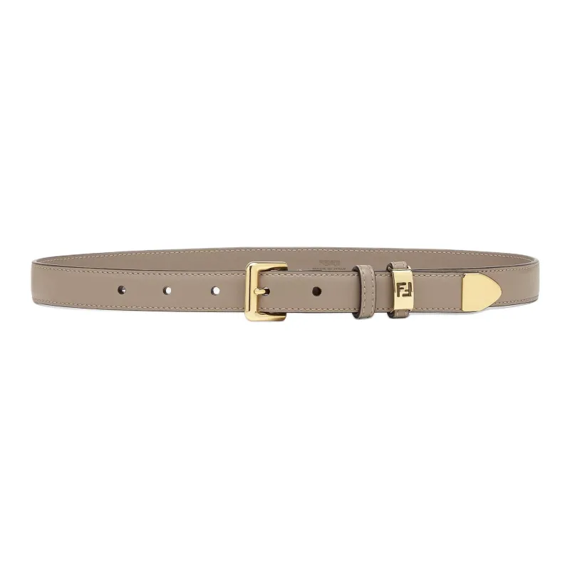 FENDI Calfskin Leather Belts Women's Dove Gray -0