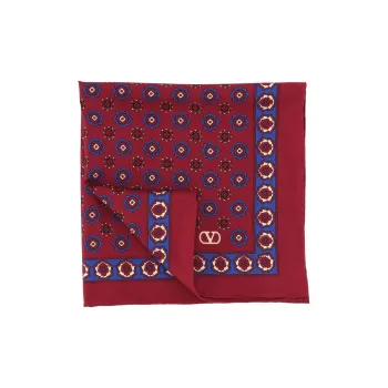 Valentino Silk Scarves Men's Red/Blue