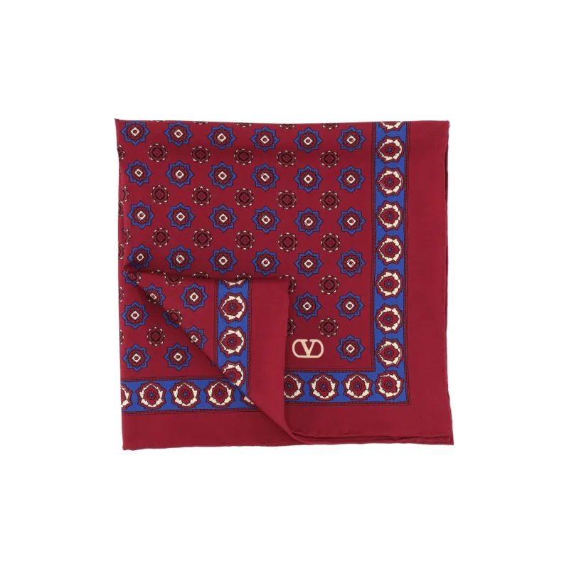Valentino Silk Scarves Men's Red/Blue-0