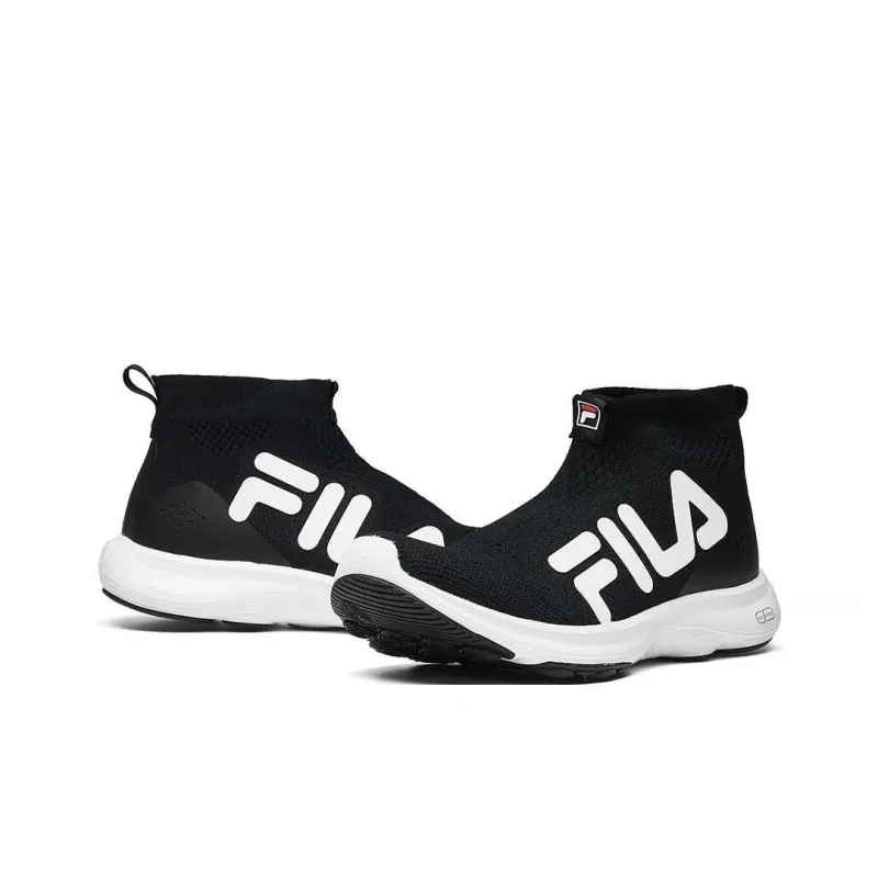 FILA Wear-resistant And Lightweight High-Top Running Shoes Women's Black-3