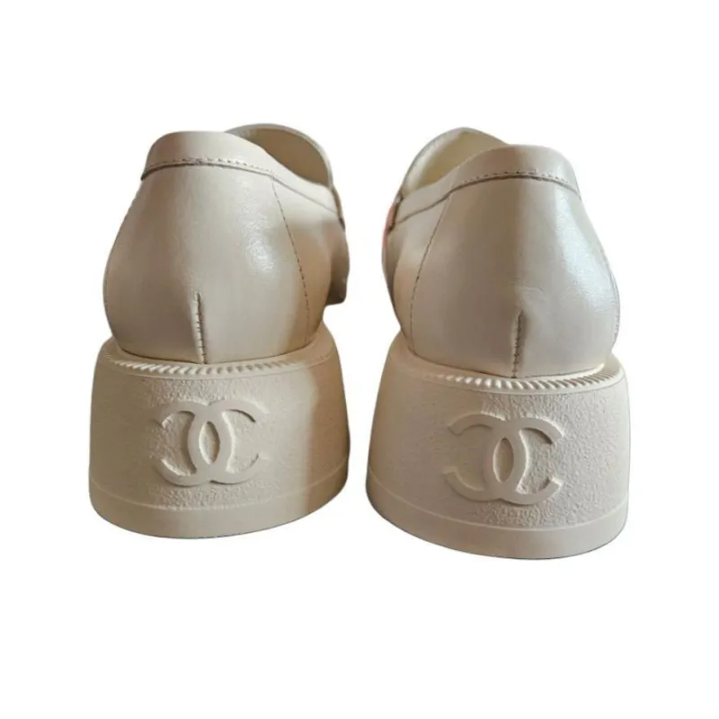 CHANEL Loafers Women's White-4