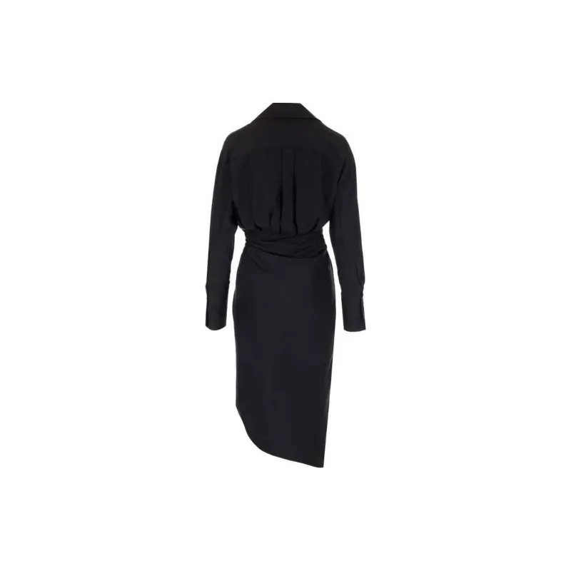 GAUGE81 Silk Open-neck Shirt Dress-1