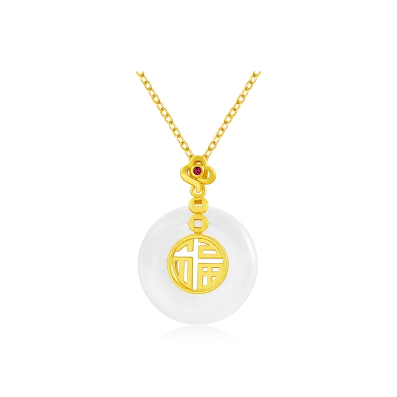 Lao Feng Xiang Chalcedony Necklaces Unisex-0