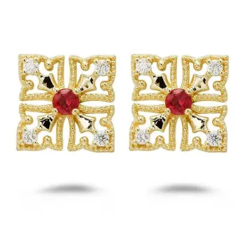 Kim Heng Hee 18K Gold Stud Earrings Women's