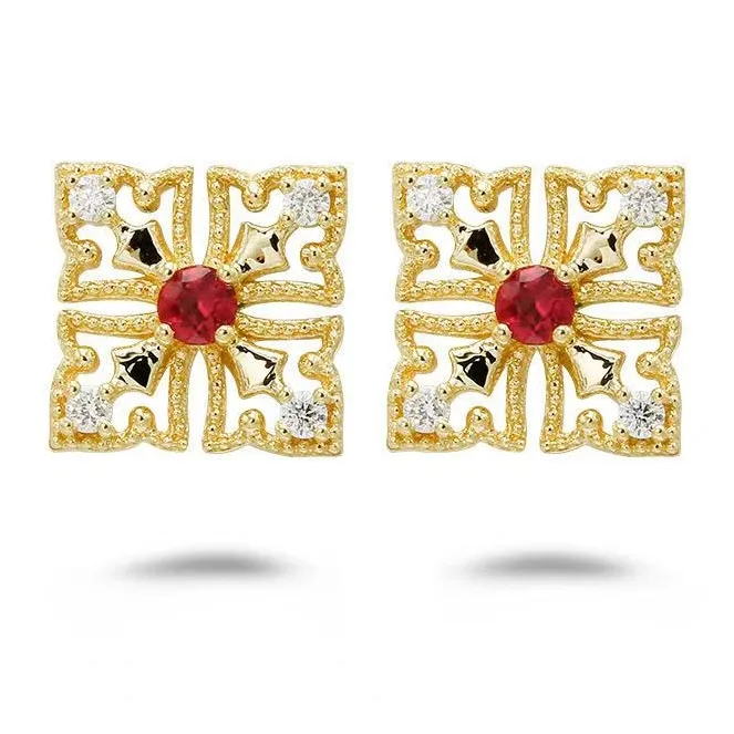 Kim Heng Hee 18K Gold Stud Earrings Women's-0