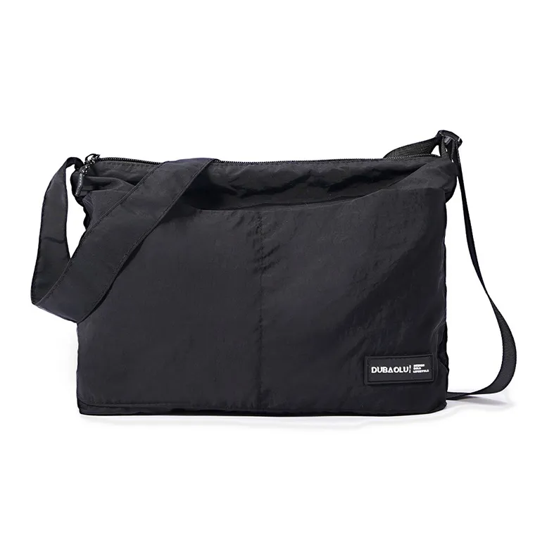 Dubaolu Fabric Shoulder Bag Medium Size Unisex Black/Curry-6