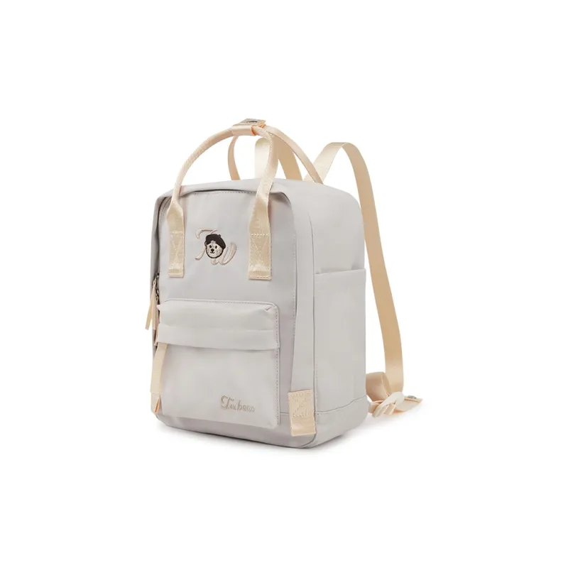 Teenie Weenie Fabric Backpack Unisex Cream Yellow/Sky Blue/Cherry Blossom Pink/Beige Apricot-14