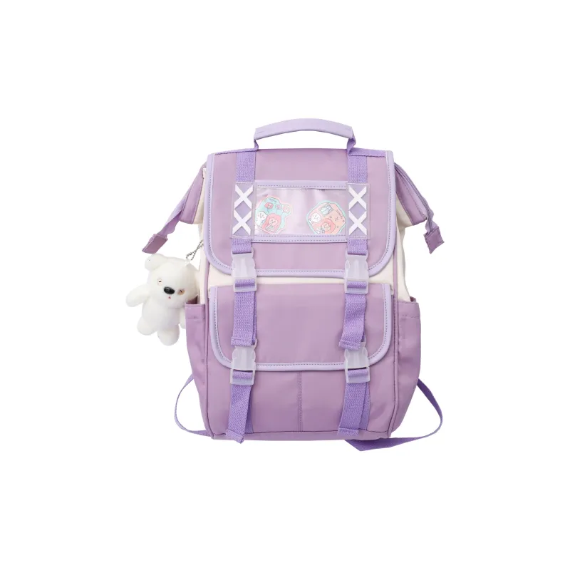 URBAN FOREST Nylon Backpack Regular Women's Black/Violet/Khaki/Light Green/Sky Blue-1