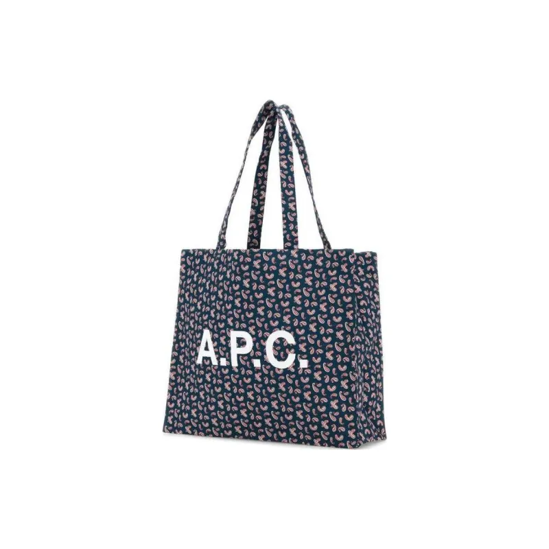 A.P.C Fabric Tote Bag Shopping Bag Handbag Shoulder Bag Women's Blue-1