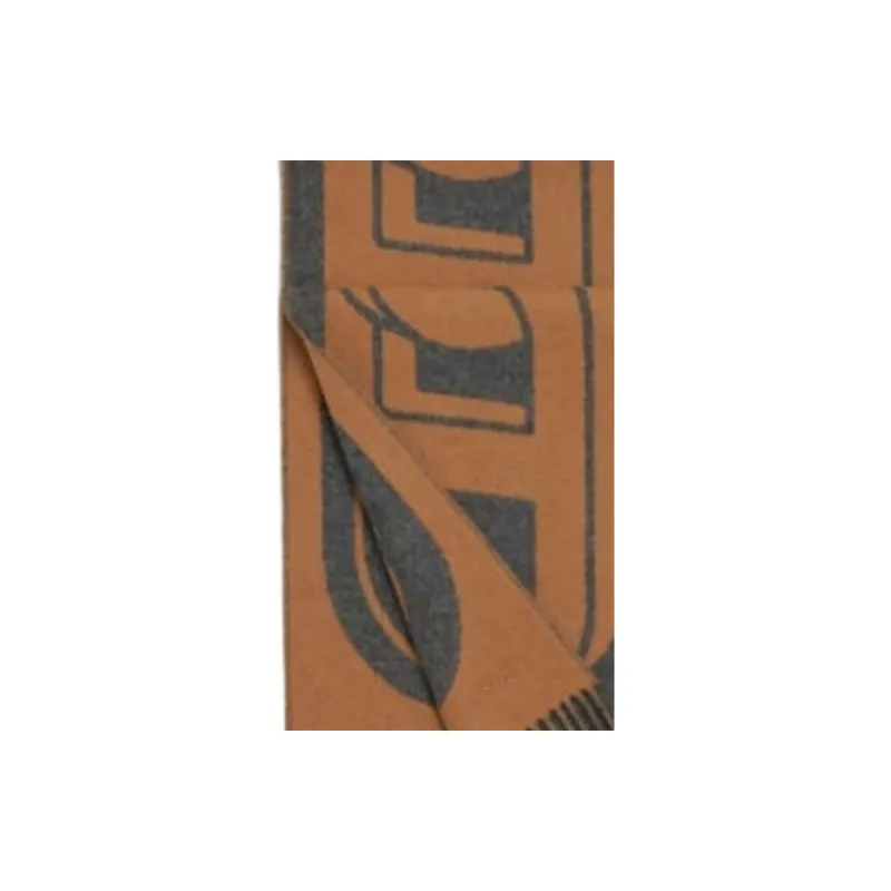 HERMES Cashmere Knit Scarves Men's Brown-2