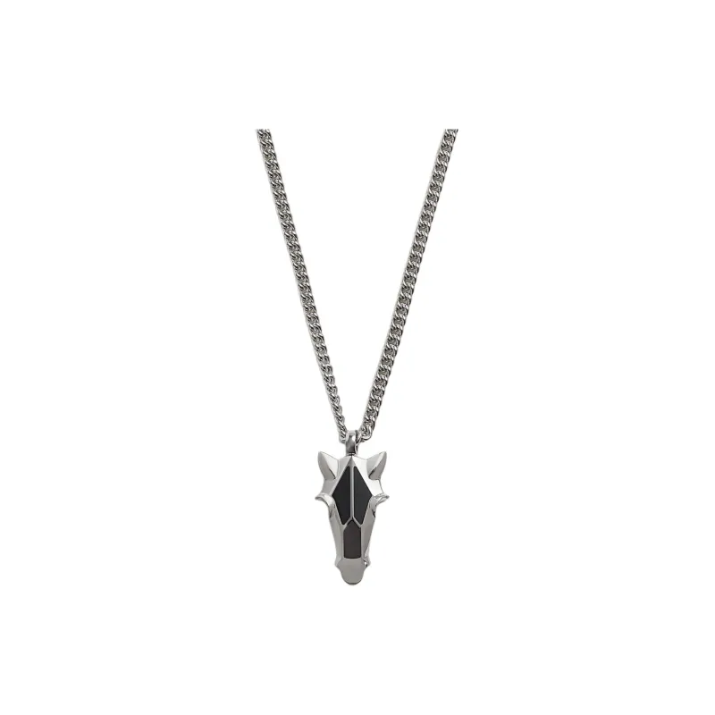 HERMES Palladium Plated Necklaces Unisex Silver-1