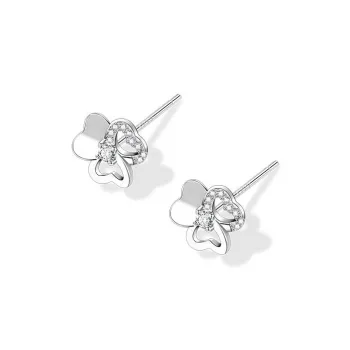 CARAT'S DIARY S999 Fine Silver Stud Earrings Women's