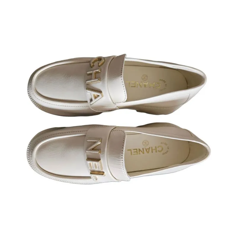 CHANEL Loafers Women's White-3