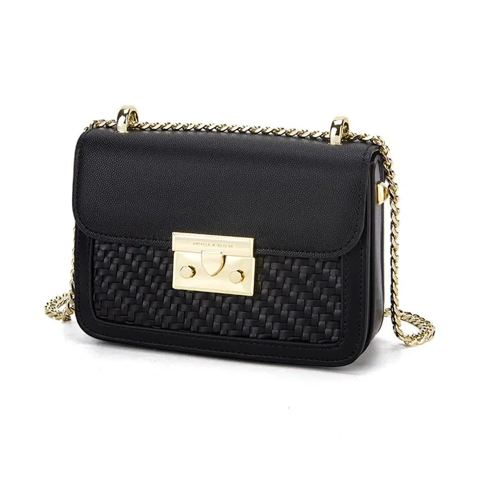 Vigno Synthetic Leather Crossbody Bag Shoulder Bag Regular Women's Black/Silver-1