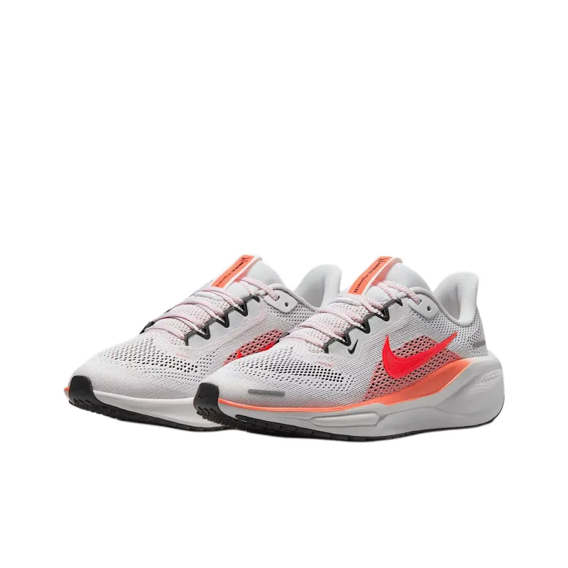 Nike Pegasus 41 Anti Slip Wear Resistant Low Top Kids' Running Shoes White Gray Orange Unisex-2