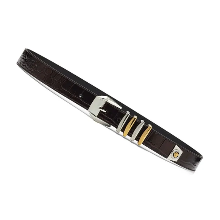 VERSACE Medusa Heritage Crocodile embossed Belt-1