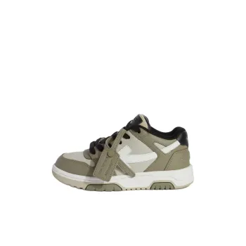 OFF WHITE Out Of Office Low Top Kids' Skateboarding Shoes Olive Green Kids'