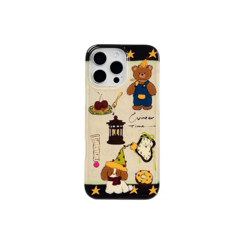 Sopi Acrylic Material Bear Puppy Bracelet Phone Cases Compatible With IPhone 16/15 Pro Max/Apple 13/14 Pro/Max-2