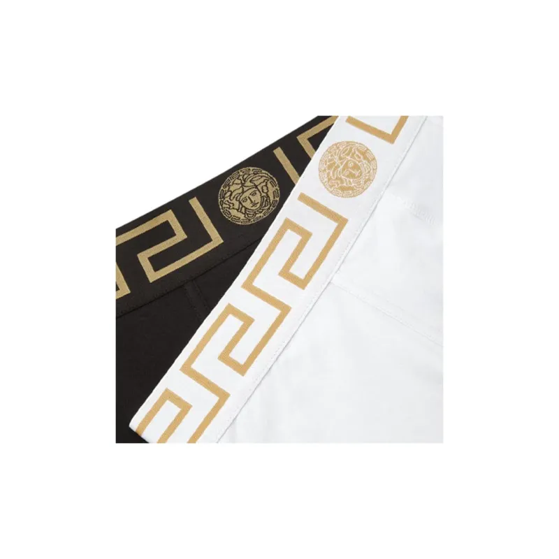VERSACE Greca Border Long Trunks 2 Pack 'White/Blue'-1