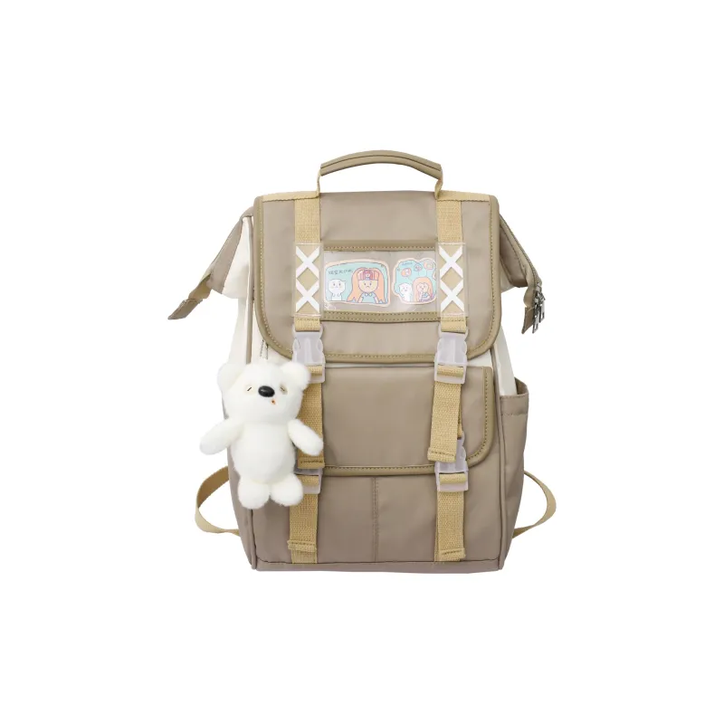 URBAN FOREST Nylon Backpack Regular Women's Black/Violet/Khaki/Light Green/Sky Blue-2