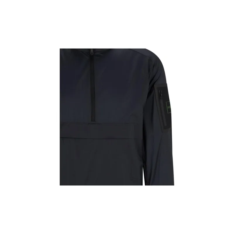 HUGO BOSS Water Repellent Regular Fit Windbreaker In Ripstop Fabric Trench Coat Men's Dark Blue-6