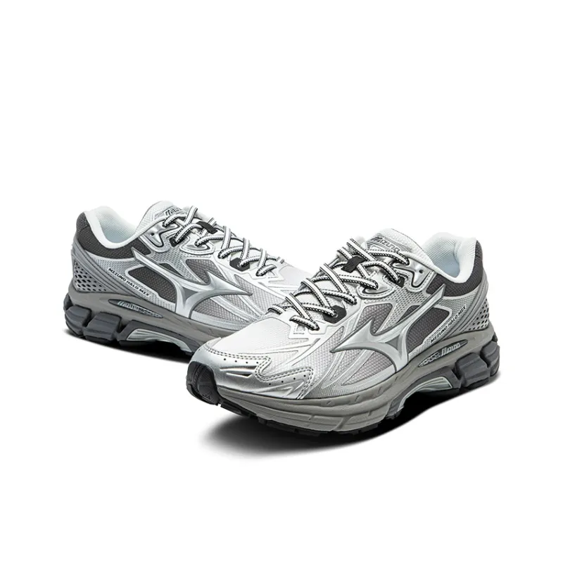 Mizuno Halo Mi Cushioning Anti Slip Wear Resistant Breathability Low Top Running Shoes Unisex White Gray-2