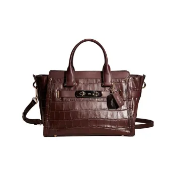 COACH Leather Tote Bag Shopping Bag Shoulder Bag Handbag Large Size Women's Fuchsia