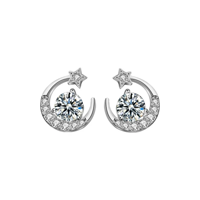 WUMZK 925 Sterling Silver Stud Earrings Women's-0
