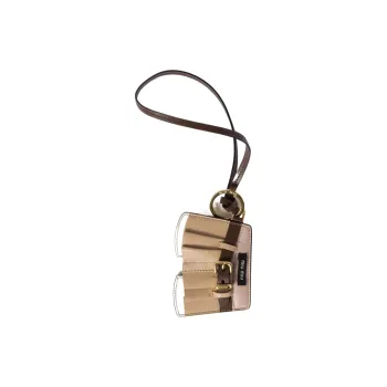 MIU MIU Leather Keychains Women's Brown