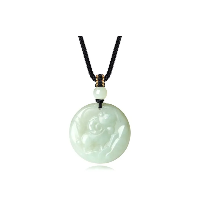 QIANCHANG Hetian Jade Necklaces Pale Greenish White Jade Women's-11